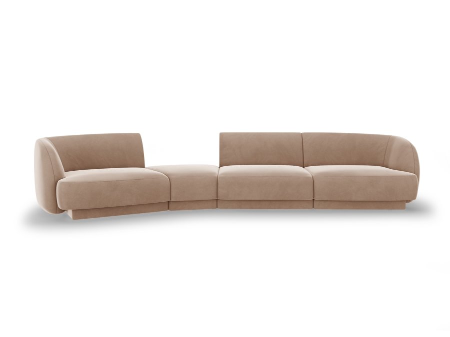 MICADONI  Velvet Left Modular Sofa, 