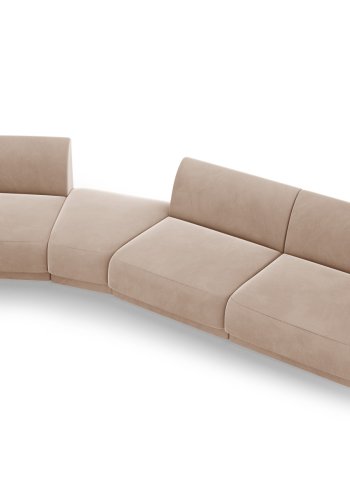 MICADONI  Velvet Left Modular Sofa, 