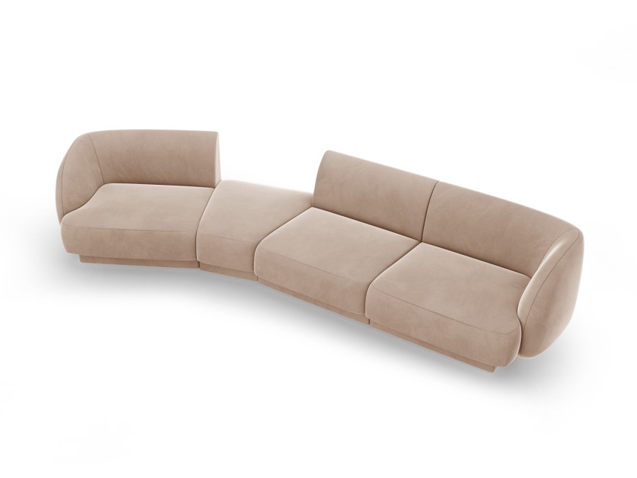 MICADONI  Velvet Left Modular Sofa, 