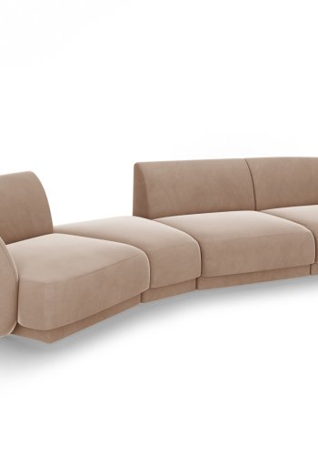 MICADONI  Velvet Left Modular Sofa, 
