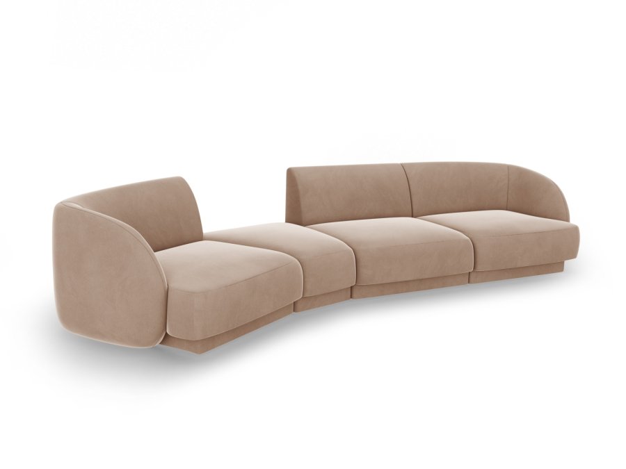 MICADONI  Velvet Left Modular Sofa, 
