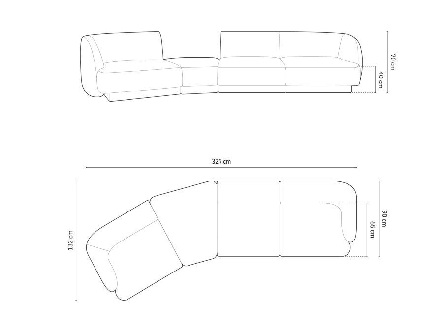 MICADONI  Velvet Left Modular Sofa, 