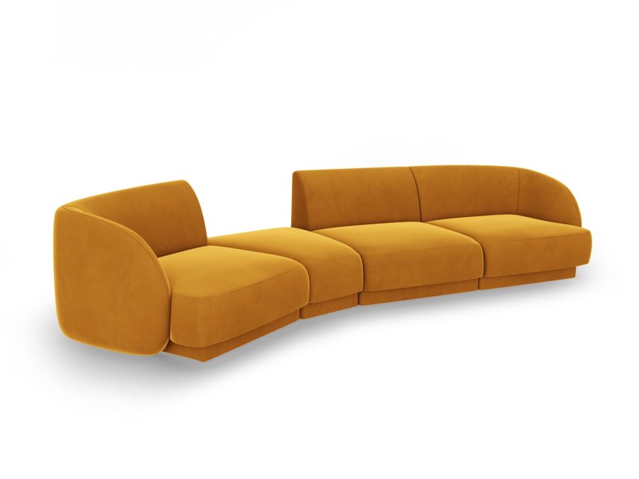 MICADONI  Velvet Left Modular Sofa, 
