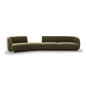 MICADONI  Velvet Left Modular Sofa, 