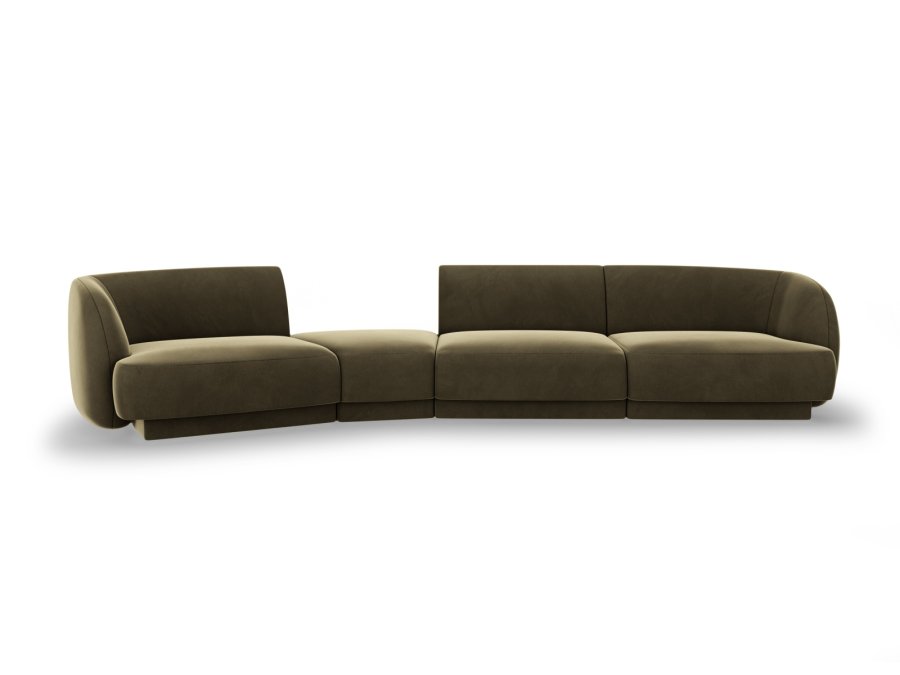 MICADONI  Velvet Left Modular Sofa, 