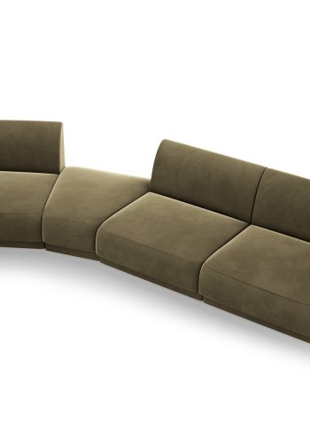 MICADONI  Velvet Left Modular Sofa, 