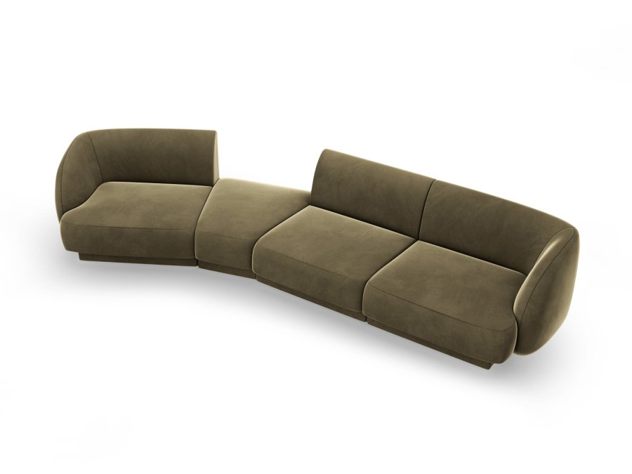 MICADONI  Velvet Left Modular Sofa, 
