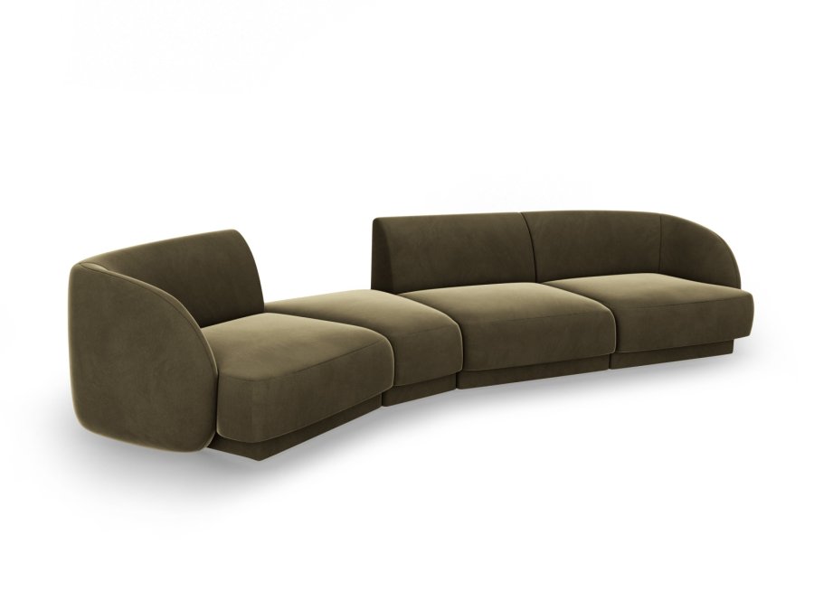 MICADONI  Velvet Left Modular Sofa, 