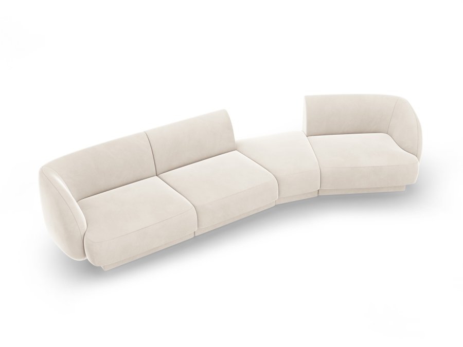 MICADONI  Velvet Right Modular Sofa, 