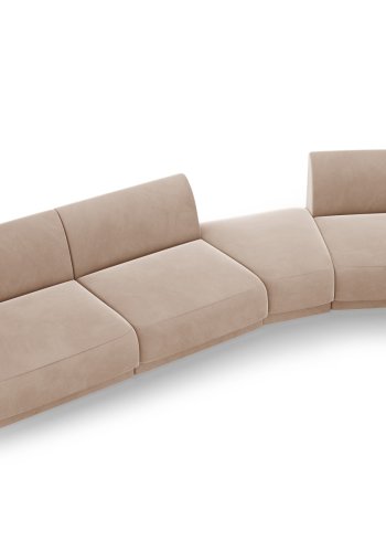 MICADONI  Velvet Right Modular Sofa, 