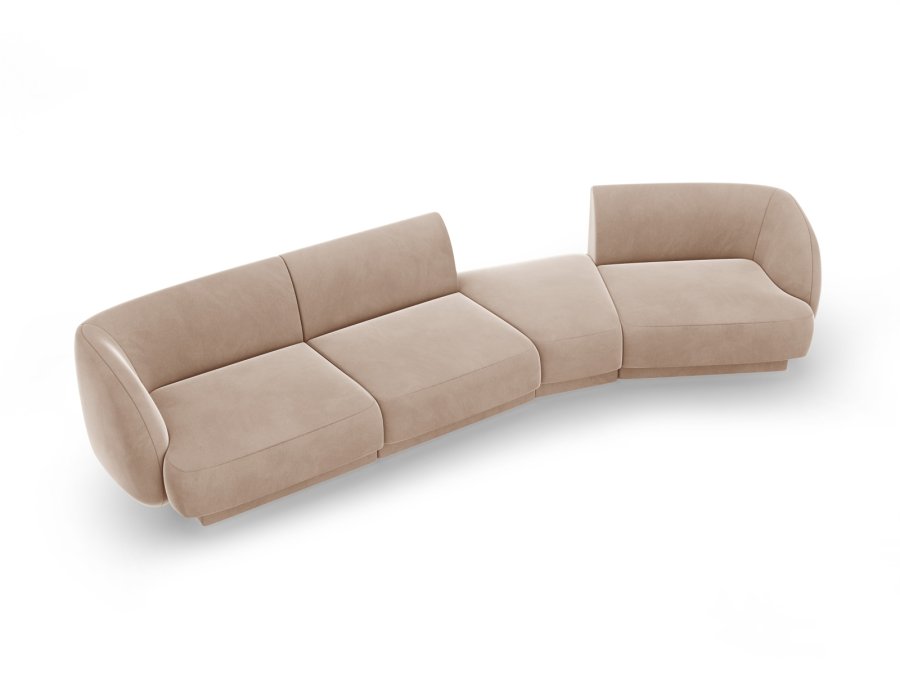 MICADONI  Velvet Right Modular Sofa, 