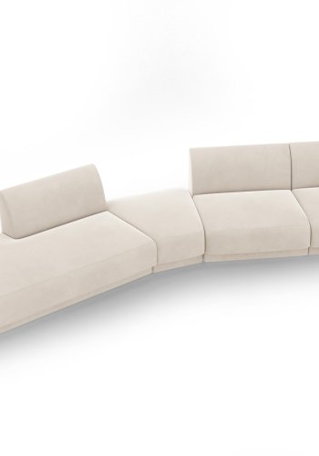 MICADONI  Velvet Left Modular Sofa, 
