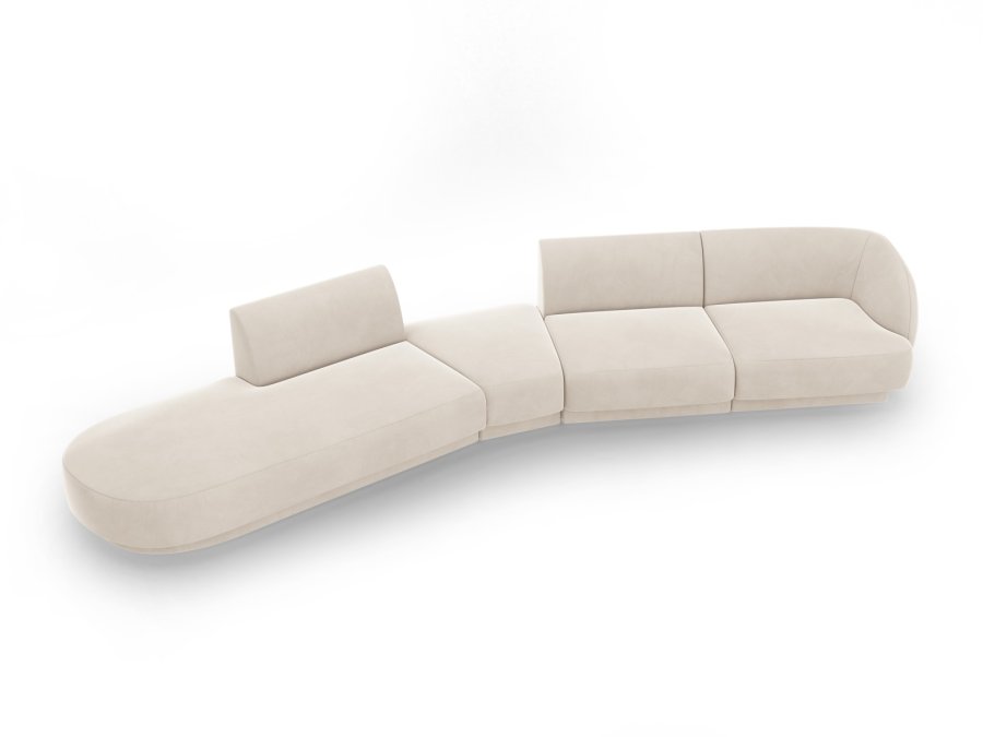 MICADONI  Velvet Left Modular Sofa, 