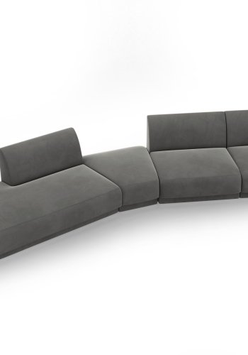 MICADONI  Velvet Left Modular Sofa, 