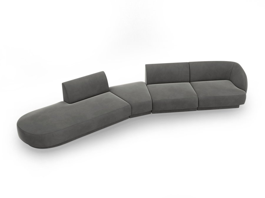 MICADONI  Velvet Left Modular Sofa, 
