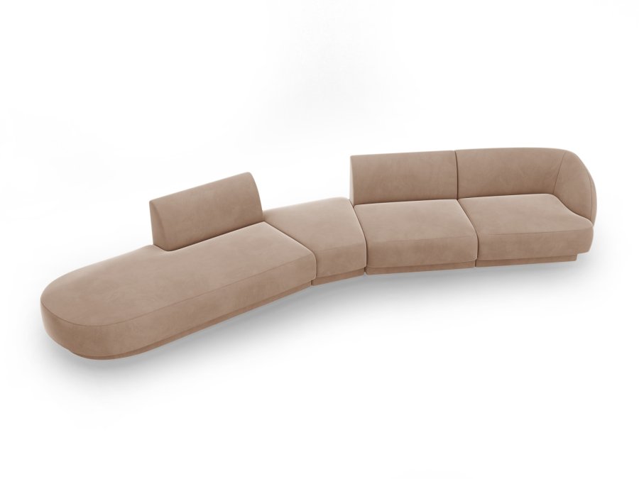 MICADONI  Velvet Left Modular Sofa, 