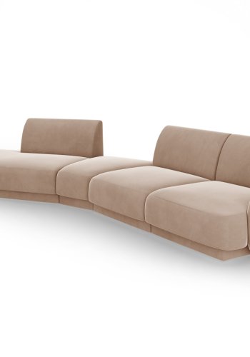 MICADONI  Velvet Left Modular Sofa, 