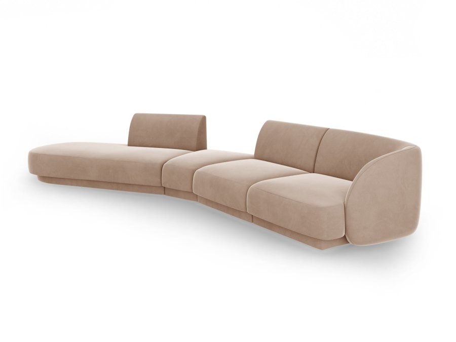 MICADONI  Velvet Left Modular Sofa, 