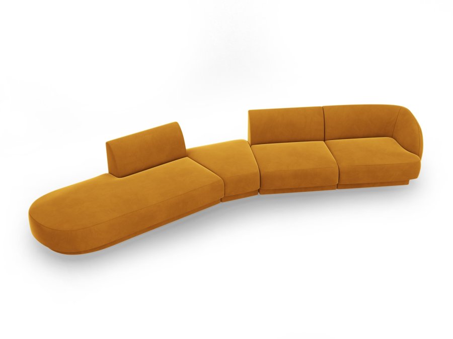 MICADONI  Velvet Left Modular Sofa, 