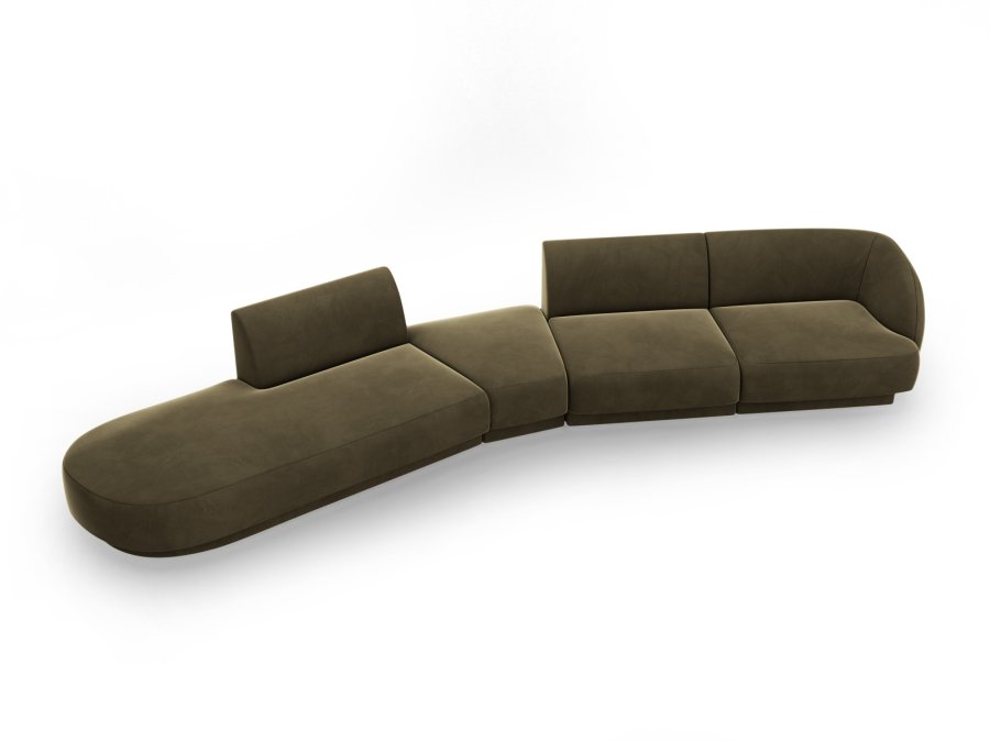 MICADONI  Velvet Left Modular Sofa, 