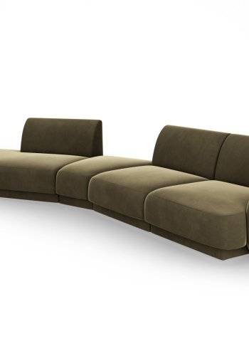 MICADONI  Velvet Left Modular Sofa, 
