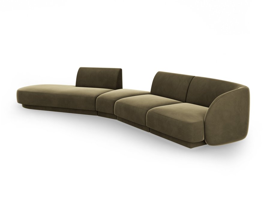 MICADONI  Velvet Left Modular Sofa, 