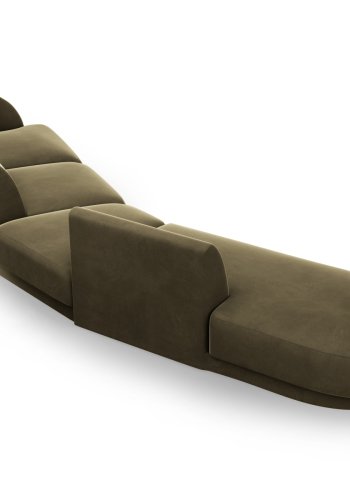 MICADONI  Velvet Left Modular Sofa, 