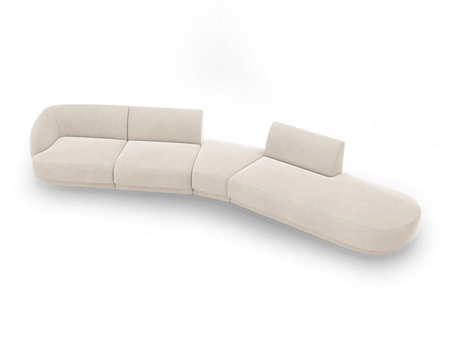 MICADONI  Velvet Right Modular Sofa, 