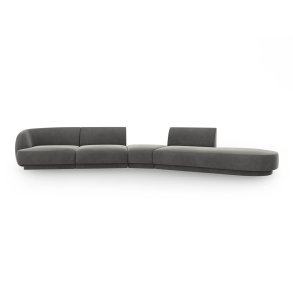 MICADONI  Velvet Right Modular Sofa, 