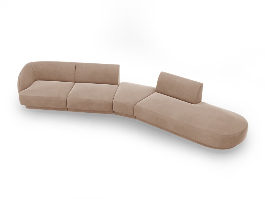 MICADONI  Velvet Right Modular Sofa, 