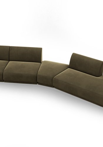 MICADONI  Velvet Right Modular Sofa, 
