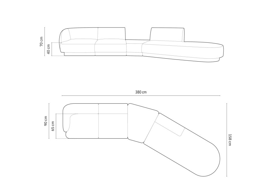MICADONI  Hjre modulsofa, 
