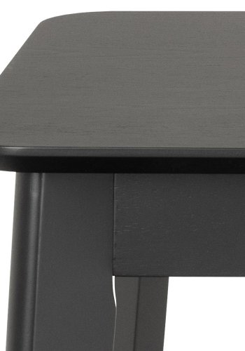 ACT NORDIC Roxby rektangulr skrivebord, Top mat sort acryl lak egefiner, Skuffe og Stel mat sort acryl lak gummitr, 100x50x75 cm