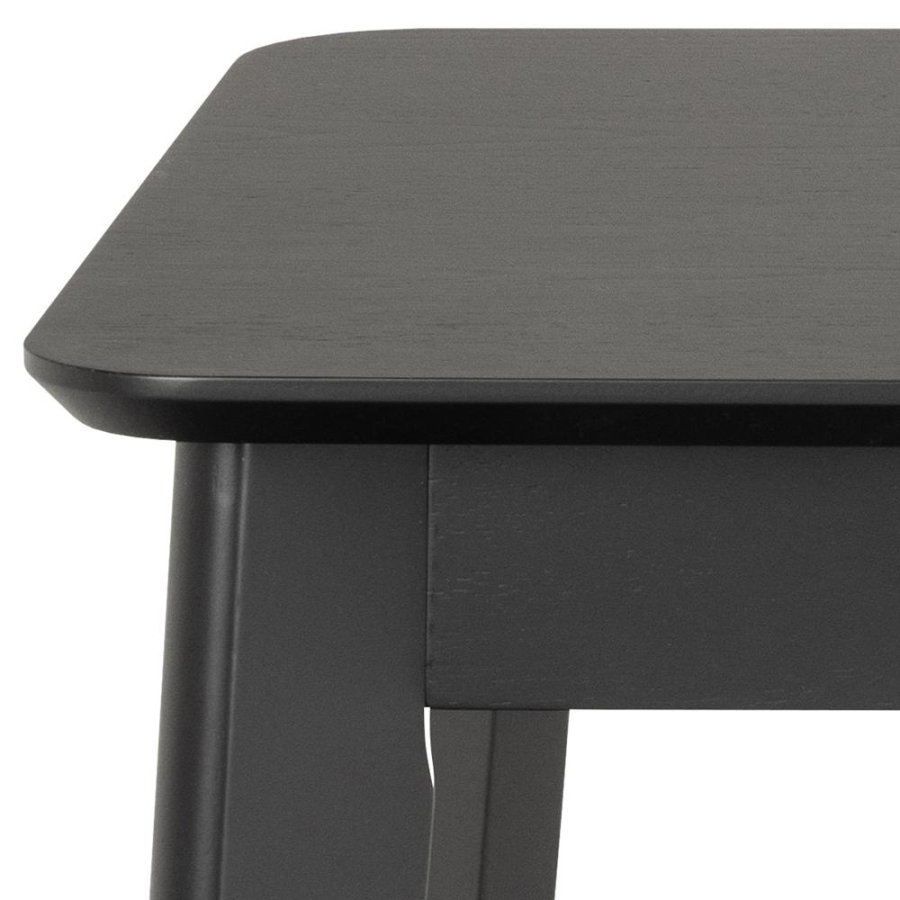 ACT NORDIC Roxby rektangulr skrivebord, Top mat sort acryl lak egefiner, Skuffe og Stel mat sort acryl lak gummitr, 100x50x75 cm