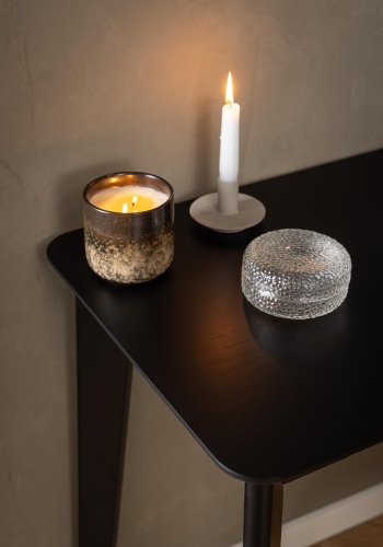 ACT NORDIC Roxby rektangulr skrivebord, Top mat sort acryl lak egefiner, Skuffe og Stel mat sort acryl lak gummitr, 100x50x75 cm