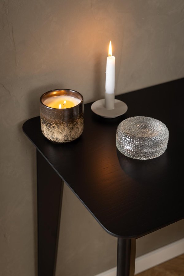 ACT NORDIC Roxby rektangulr skrivebord, Top mat sort acryl lak egefiner, Skuffe og Stel mat sort acryl lak gummitr, 100x50x75 cm