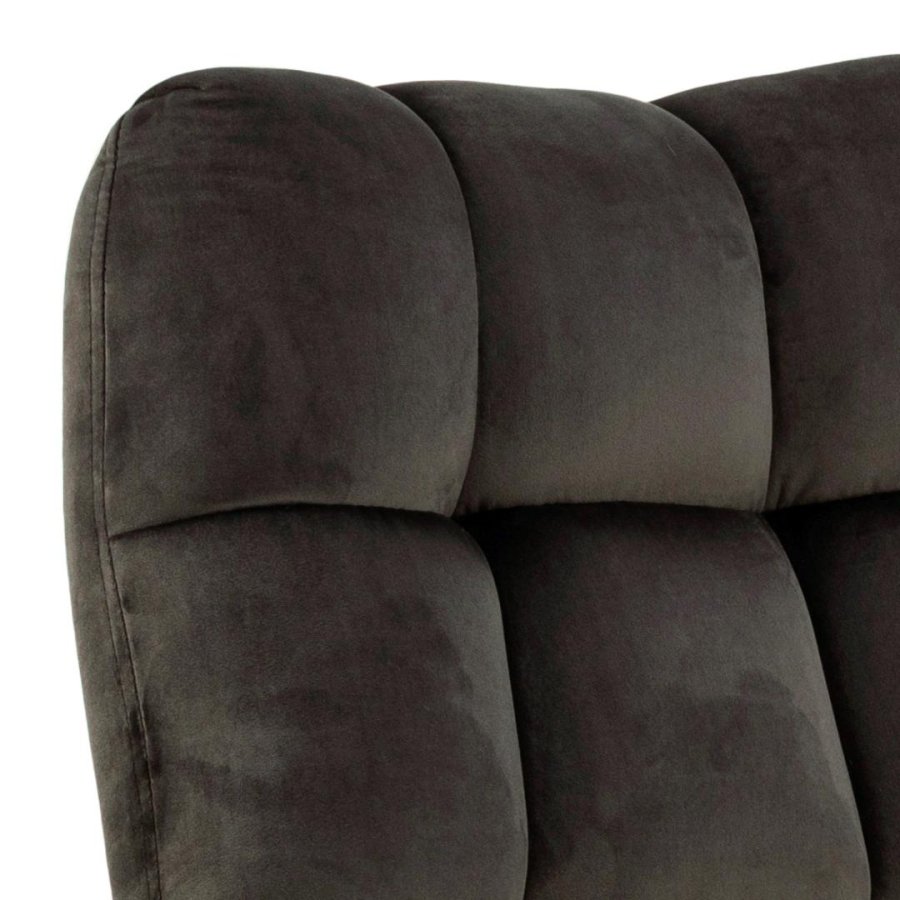 ACT NORDIC Paris hvilestol, Vic stof grbrun 73AC, 4-stjernet Stel mat sort ru pulverlakeret stl med drejefunktion, firkantet syning og lynls, 73x76x89 cm