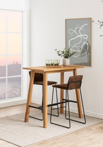 ACT NORDIC Chara rektangulr barbord, Top og Stel vild eg olieret egefiner med fodsttte, 117x58x105 cm