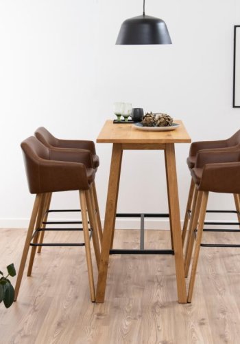 ACT NORDIC Chara rektangulr barbord, Top og Stel vild eg olieret egefiner med fodsttte, 117x58x105 cm