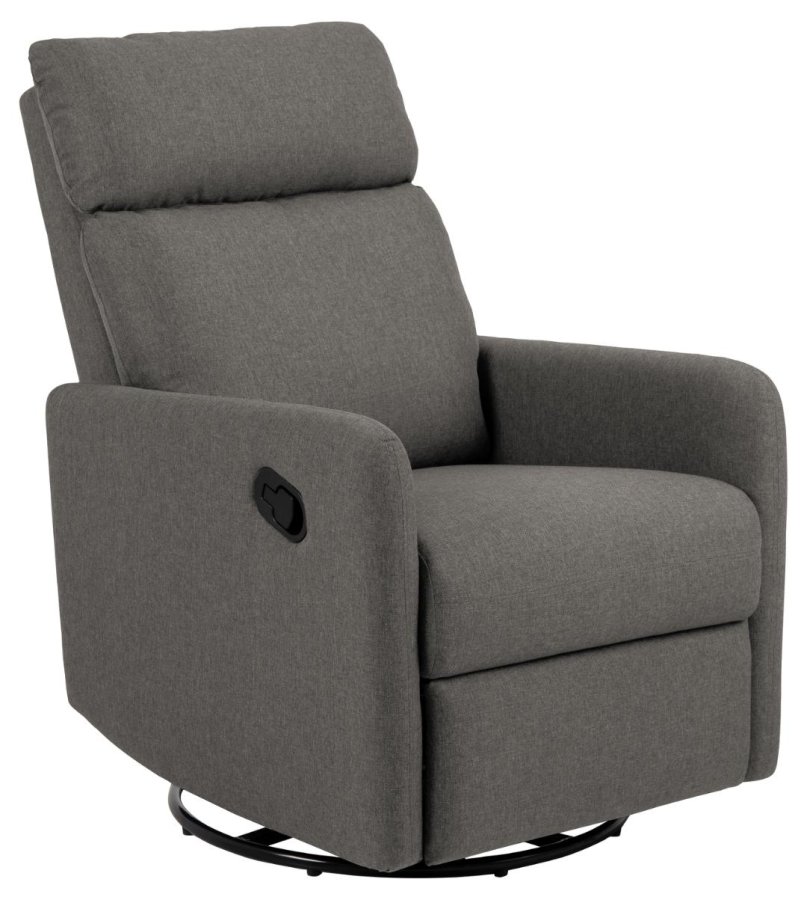 ACT NORDIC Mikkeli recliner, Sawana stof gr 5, Stel mat sort pulverlakeret stl med drejefunktion, manuel udlser, posefjedre og rocking funktion, 67x93.5x99 cm