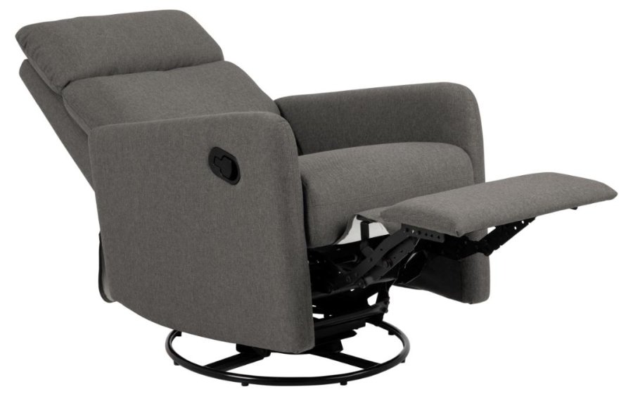 ACT NORDIC Mikkeli recliner, Sawana stof gr 5, Stel mat sort pulverlakeret stl med drejefunktion, manuel udlser, posefjedre og rocking funktion, 67x93.5x99 cm