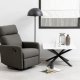 ACT NORDIC Mikkeli recliner, Sawana stof gr 5, Stel mat sort pulverlakeret stl med drejefunktion, manuel udlser, posefjedre og rocking funktion, 67x93.5x99 cm