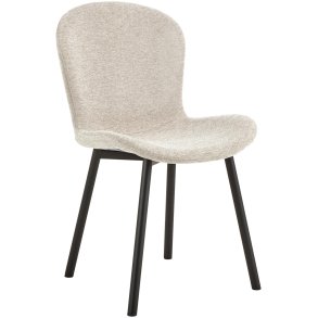 ACT NORDIC Esra spisebordsstol, Apia stof beige 453, Stel mat sort ru pulverlakeret stl med lynls, kasse 2 stk, kasse 3 af 3