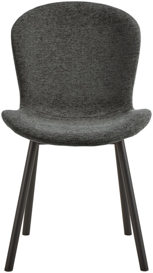 ACT NORDIC Esra spisebordsstol, Apia stof mrkegr 458, Stel mat sort ru pulverlakeret stl med lynls, kasse 2 stk