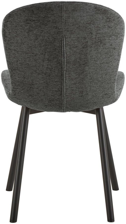 ACT NORDIC Esra spisebordsstol, Apia stof mrkegr 458, Stel mat sort ru pulverlakeret stl med lynls, kasse 2 stk