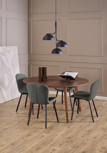 ACT NORDIC Esra spisebordsstol, Apia stof mrkegr 458, Stel mat sort ru pulverlakeret stl med lynls, kasse 2 stk