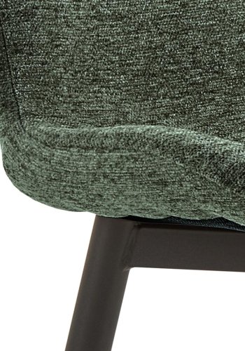 ACT NORDIC Esra spisebordsstol, Apia stof grn 352, Stel mat sort ru pulverlakeret stl med lynls, kasse 2 stk