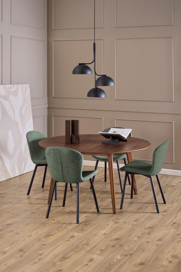 ACT NORDIC Esra spisebordsstol, Apia stof grn 352, Stel mat sort ru pulverlakeret stl med lynls, kasse 2 stk