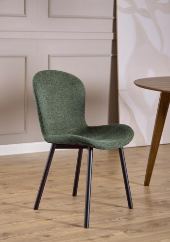 ACT NORDIC Esra spisebordsstol, Apia stof grn 352, Stel mat sort ru pulverlakeret stl med lynls, kasse 2 stk