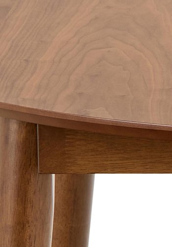 ACT NORDIC Montreux rund spisebord, Top mat valnd acryl lak finer, Stel valndbejdset acryl lak gummitr med butterfly udtrk og tillgsplade opbevaring, 115/154x75 cm